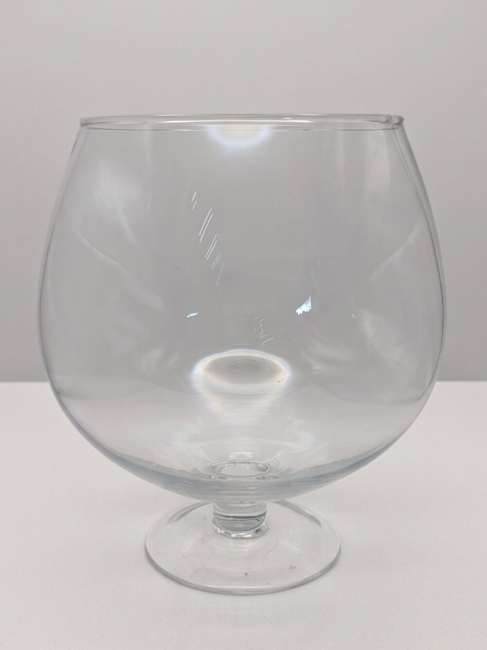 Vintage Clear Glass Footed Brandy Snifter Bowl Vase Terrarium Centerpiece 9.5” H